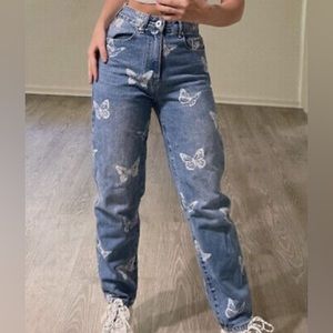 Blue savvy butterfly jeans